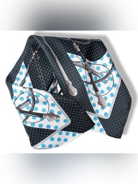 Hermes Clic Clac A Pois Silk Scarf